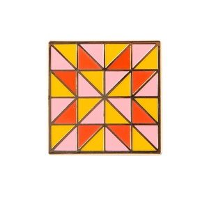 Sunburst Quilt Block Enamel Pin